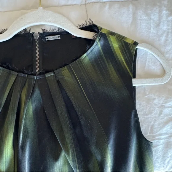 Elie Tahari Rosario Striped Sheath Dress - Habitat Green - Size 4 - Picture 4 of 6